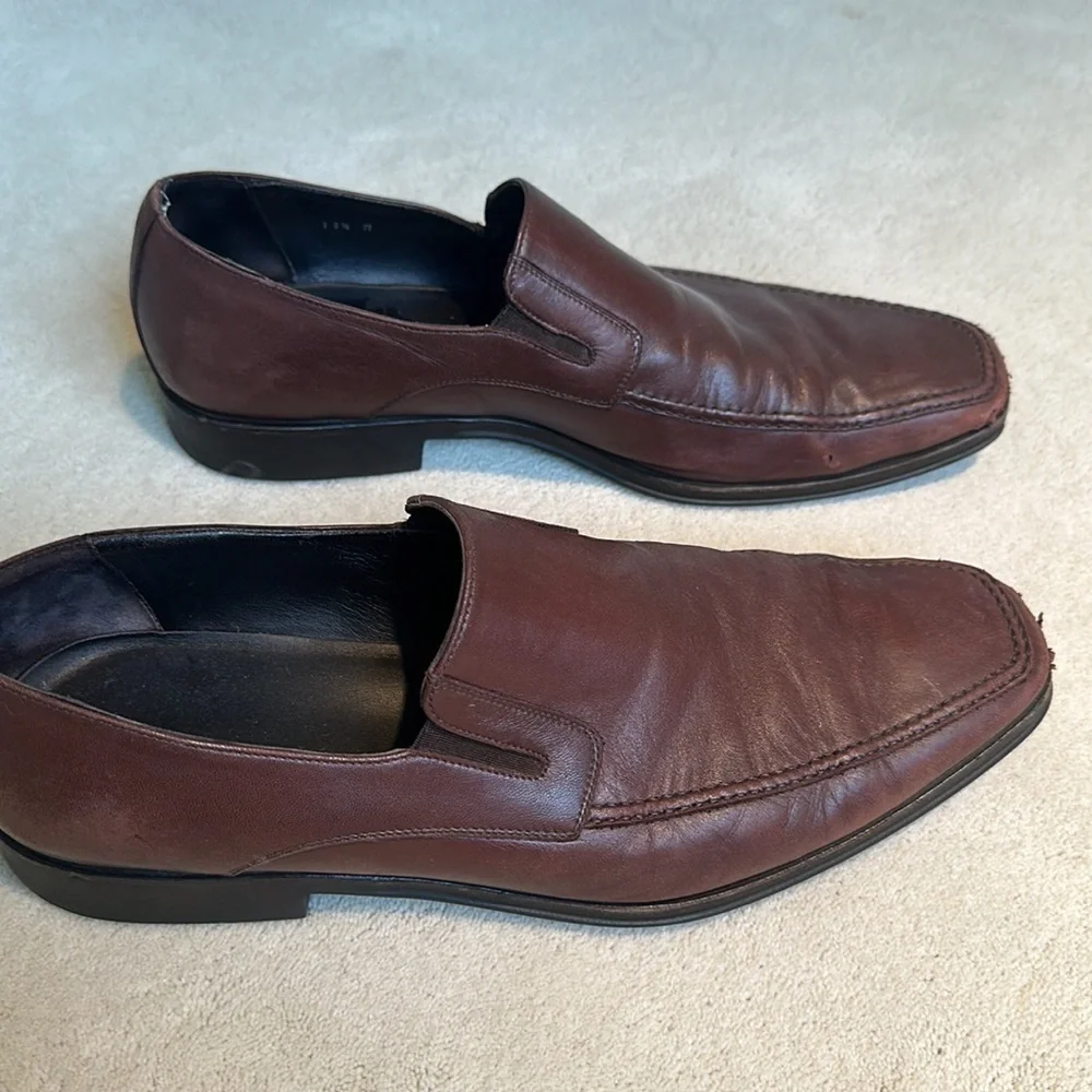 Monte Rosso Men's Lucca Nappa Leather Brown Loafers